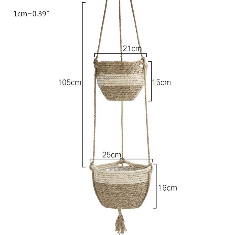 Handmade Plant Hanger Flower Pot Hanger Holder Basket Balcony Garden Decoration L69B