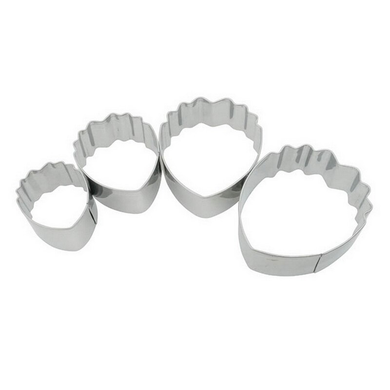 4 Uds pétalo de flor de peonía cortador de acero inoxidable molde cortador Fondant Sugarcraft Gumpaste arcilla flor moldes herramientas de decoración de pasteles