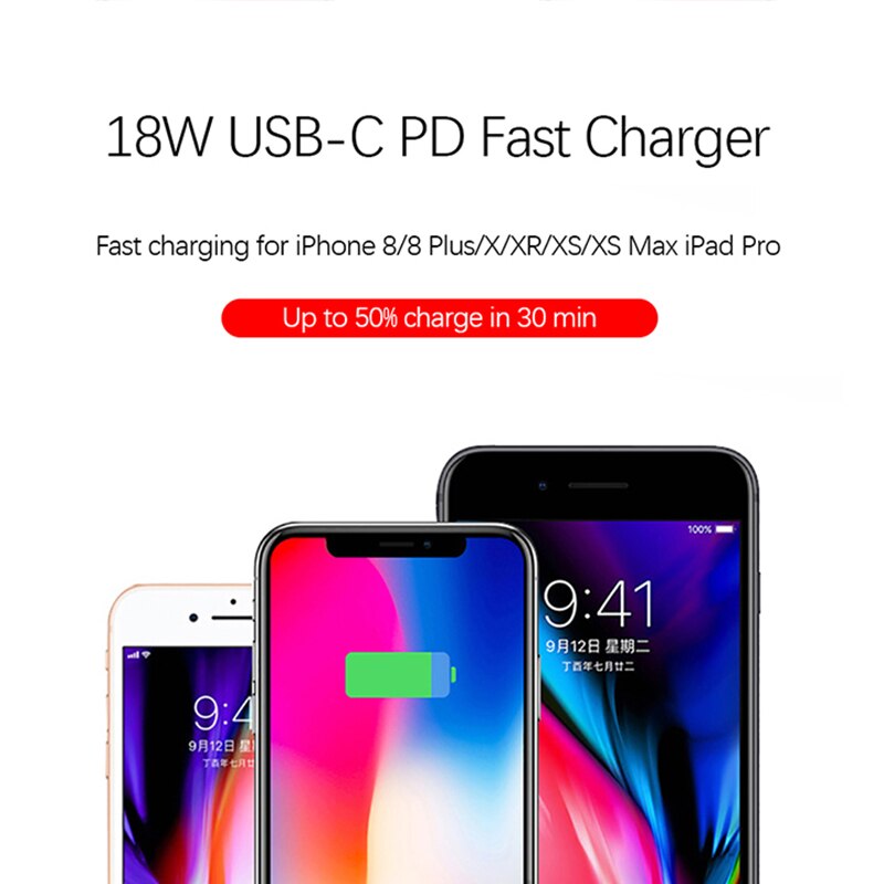 per il iPhone 11 pro XR XS Max PD Cavo del Caricatore 18W applique Da Parete Caricabatterie Rapido USB C Adattatore Di Alimentazione di Tipo C UE STATI UNITI REGNO UNITO AU Spina USB C a C Cavo