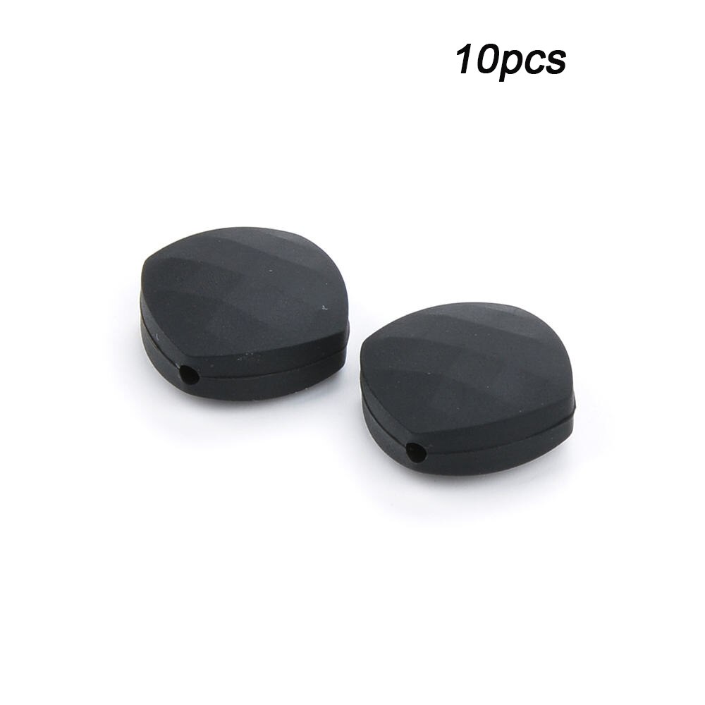 LOFCA 10 stücke Quadrate Silikon Zahnen Perlen Für Lange Silikon Halskette BPA FREI Food Grade Sicher Silikon Perlen Zahnen Spielzeug: Smoky black