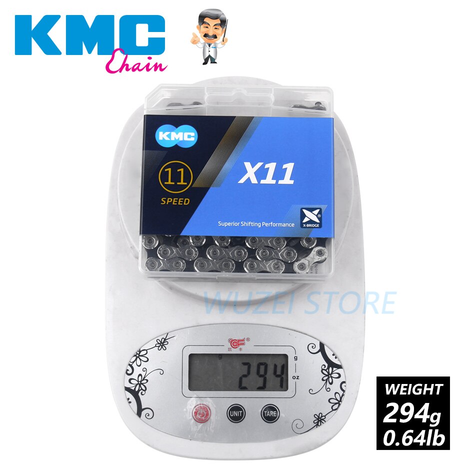 Original Boxed KMC Kette 8/9/10/11/12 Geschwindigkeit Kette X8 X9 X10 X11 X12 Z 8,3 X9L X11EL X11SL Gold/Silber MTB Rennrad Kette: X11 118L