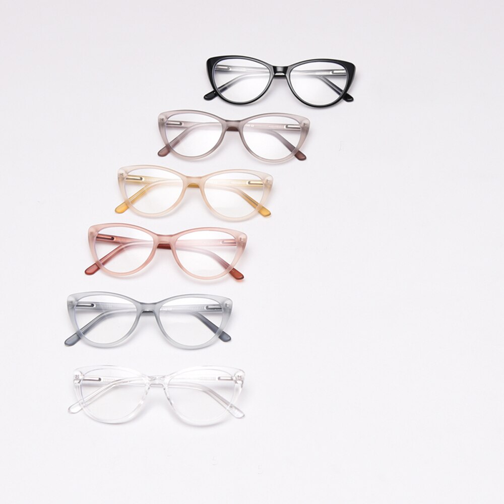 Peekaboo cat eye glasses prescription female pink brown transparent eyeglass frame for women clear lens birthday