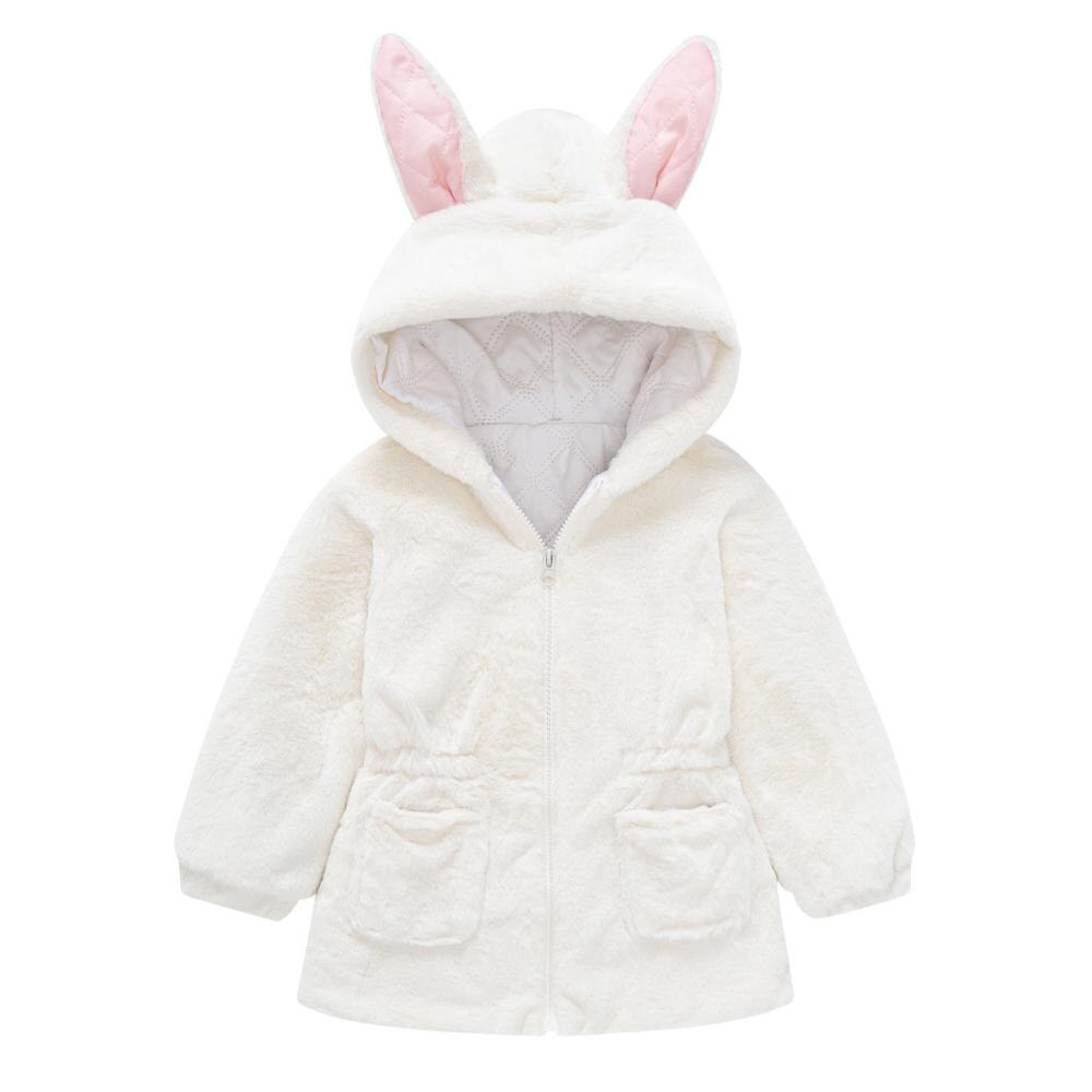 Winter Autumn Baby Girls Coat Long Sleeve Cute Rabbit Ears Jacket Hoodies Kids Clothes 2 3 4 5 6 Year Children Outerwear