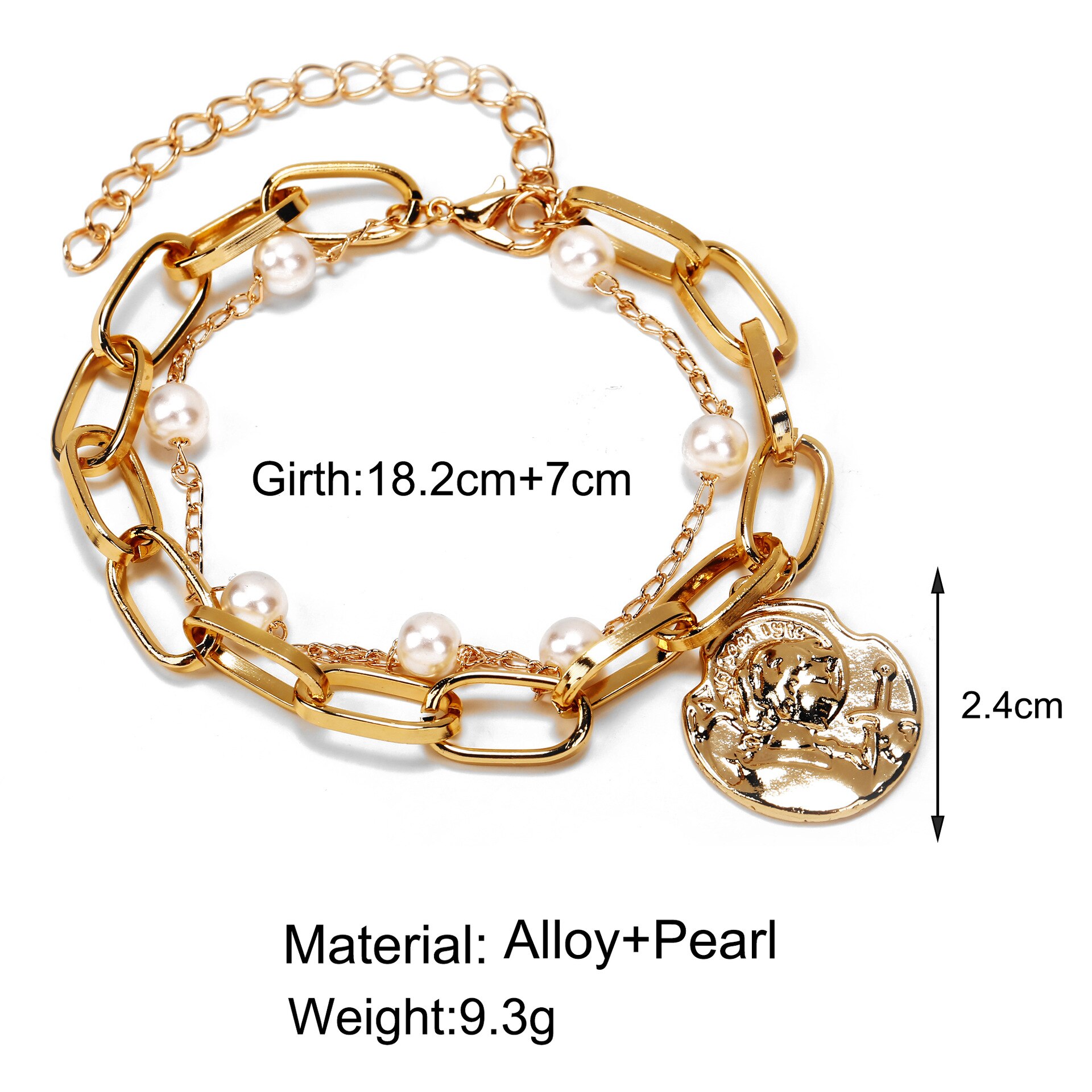 Berlockimitation pärla armband armband för kvinnor armband steampunk lås chunky kedja armband vän par smycken