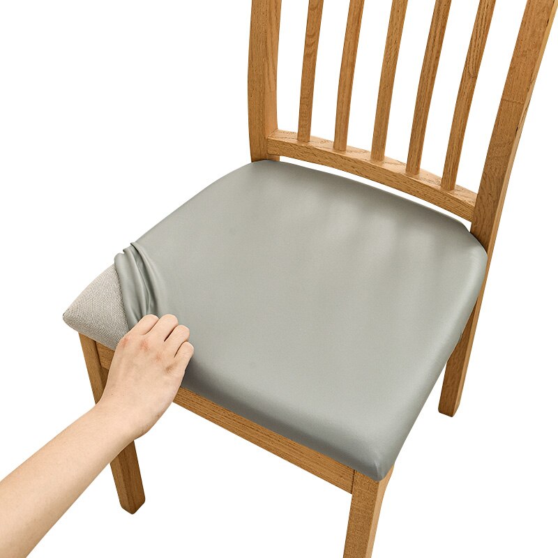 Waterproof Fabric Seat Cushion Cover Easy-going Office Seat Covers Elastic Dining Chair Covers For Modern Home Hotel Living Room: Grey