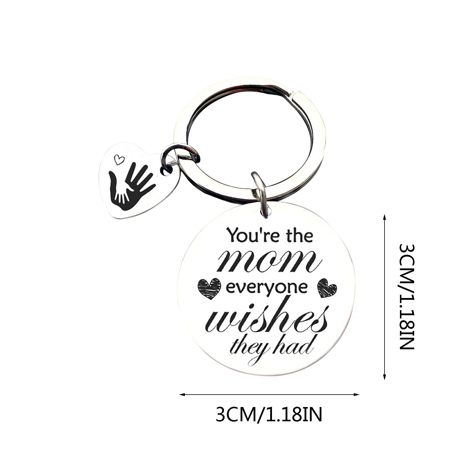 Heart Shaped Engraved Letters keychain love Pendant To best mum Mother's Day Thanksgiving Jewelry Keychain