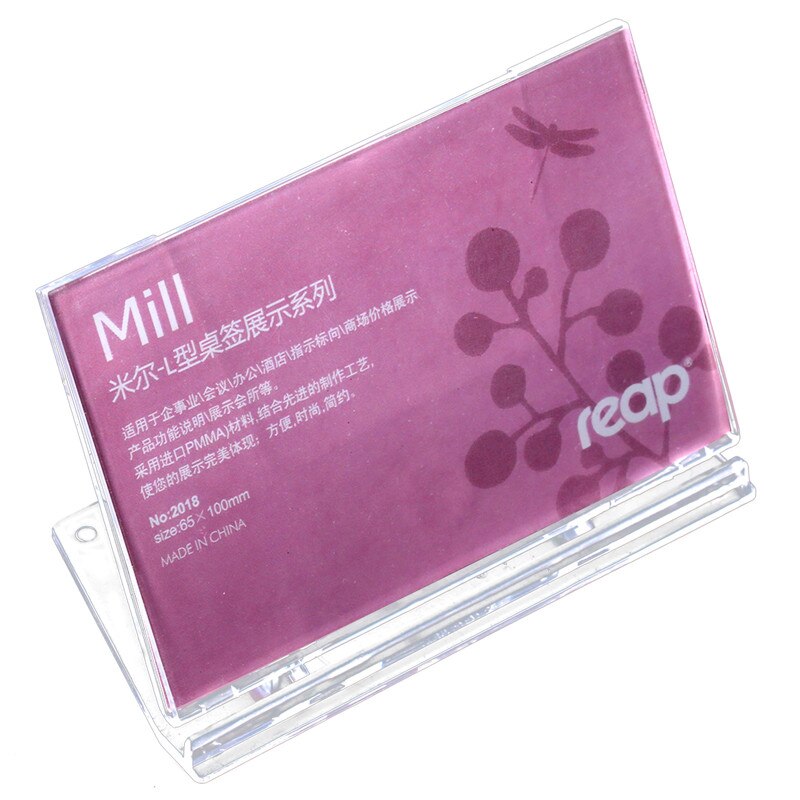 5- -paks reap mill ps l-form bordskiltholder kortdisplaystativ prislapp serviceetikett kontorklubb bedrift restaurant: 5818 65 x 100mm
