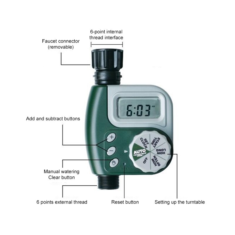 all'aperto Automatico di Acqua Giardino 1-Presa controllore di Irrigazione Tubo Rubinetto Timer Irrigazione del Giardino Meccanico Serra Forniture