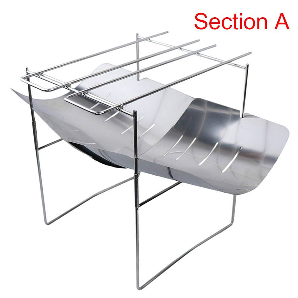 Folding Barbecue Grill Rack Portable Stainless Steel Outdoor Camp Firewood Stand for Household Kitchen BBQ Supplies