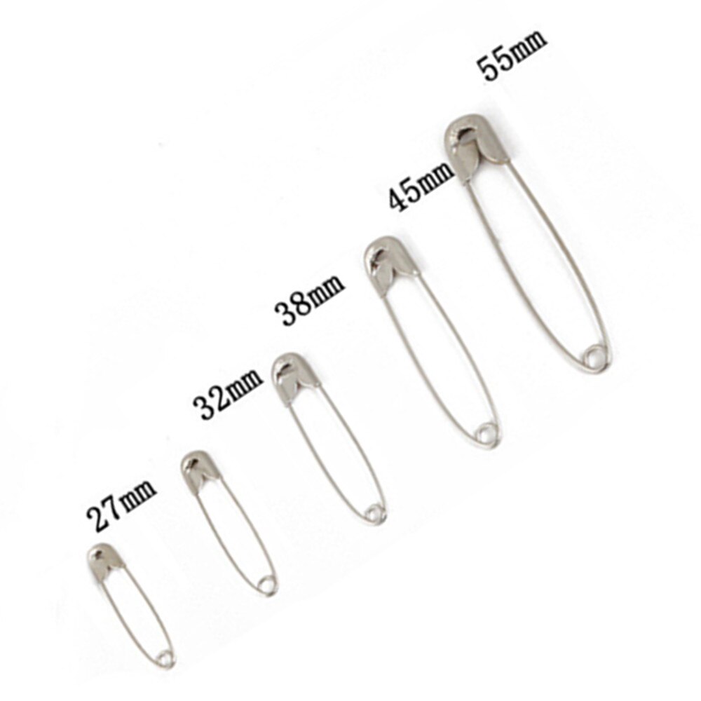 50pcs Safety Pins DIY Sewing Tools Accessory 5 Kinds Size Silver Metal Needles Large Safety Pin Small Brooch YJ379