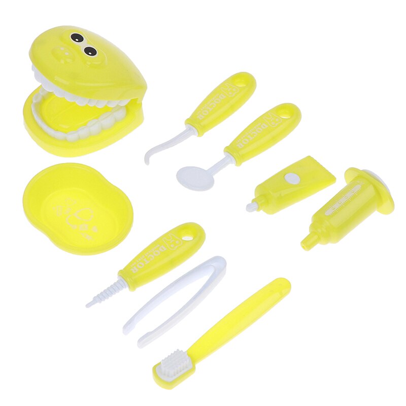9Pcs Kids Kinderen Pretend Play Speelgoed Tandarts Controleren Tanden Model Set Rollenspel Learing Speelgoed: YL
