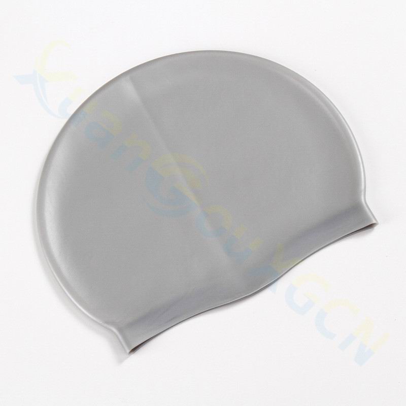 adult adolescent Silicone swimming cap swimming hat hair cap waterproof silicone swimming cap: gray