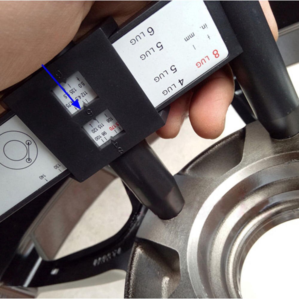 Wheel Rim Bolt Pattern Sliding PCD Measuring Tool Gauge Ruler 4 5 6 8 Holes PCD ruler Lugs Hub Pitch Measurement Tool