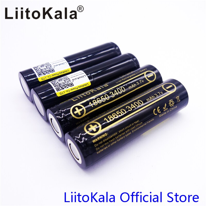 2 Stuks Hk Liitokala Lii-34A 3.7V 18650 3400 Mah Batterij Voor NCR18650B 34B Oplaadbare Batterij Voor Zaklamp/Zaklampen/Lamp