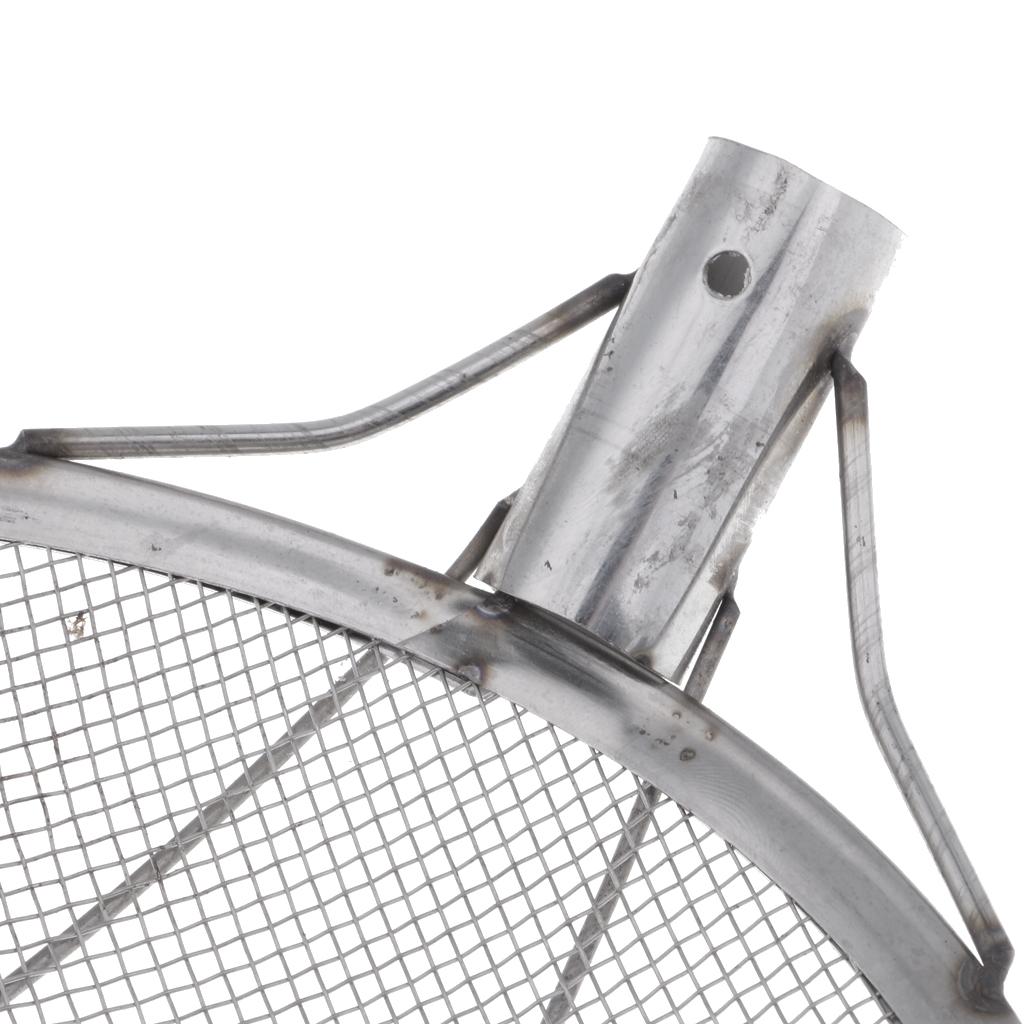 Portable Fishing Landing Net Steel Wire Alloy Frame Fishing Keeper Netting