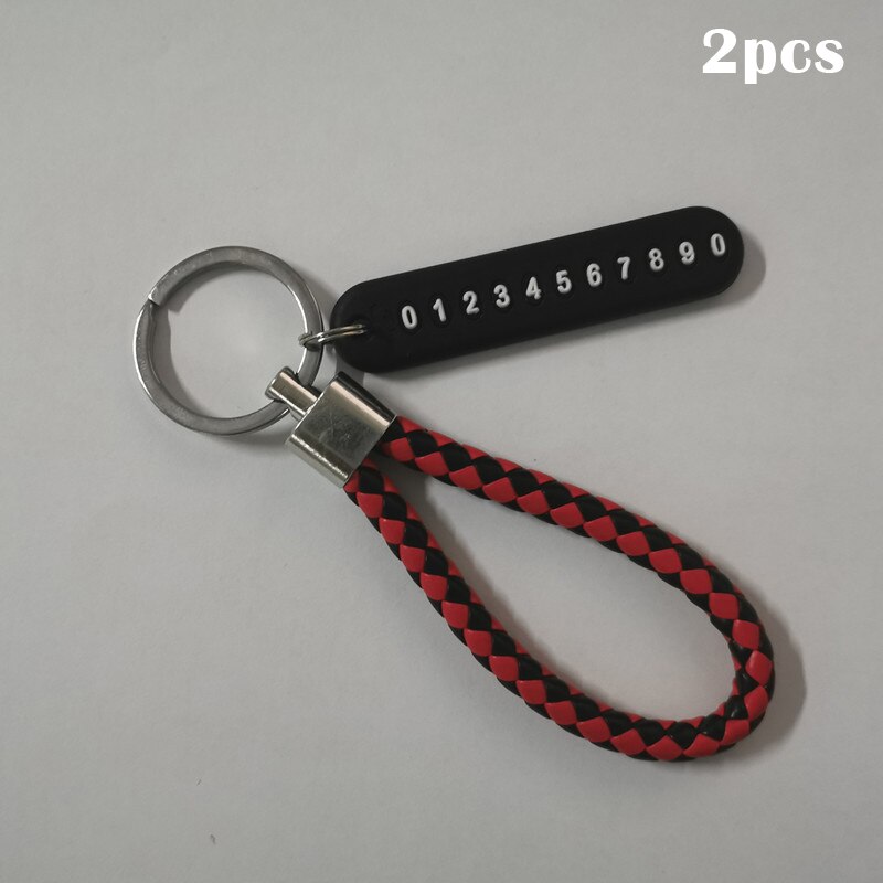 2pcs Keychain with Phone Number Plate and Braided ... – Grandado