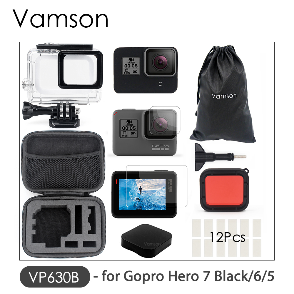 Vamson for Gopro Hero 8 7 6 5 Black 45M Underwater Waterproof Case Camera Diving Housing Mount for GoPro Accessory VP630: VP630B
