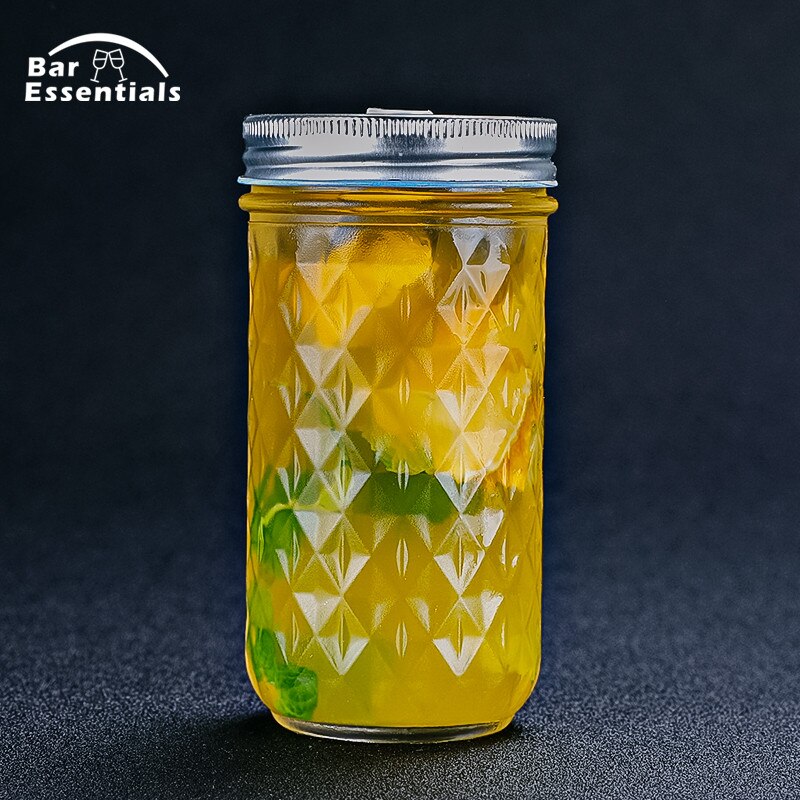 350ml diamantboll murare dricka kopp sylt honungsflaska transparent förseglad glasburk kristallkoppar