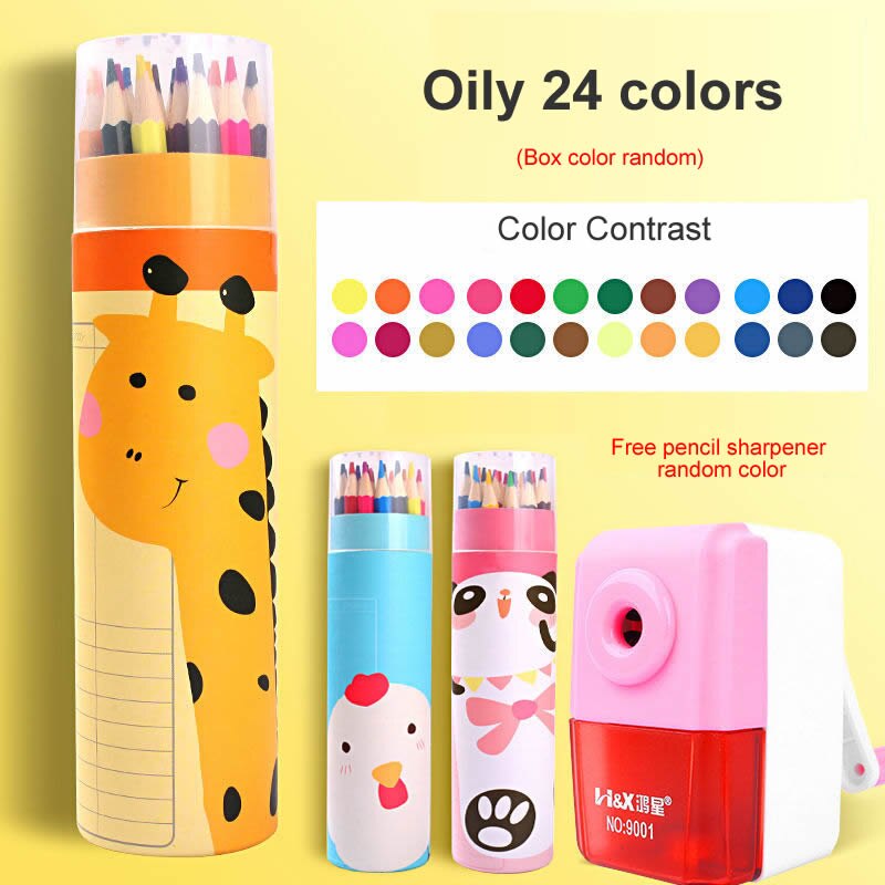 Colored Pencil Children Oily Colored Graffiti Pencils Painting Cute Drawing Pencil For Kids Drawing: 24 Color 2