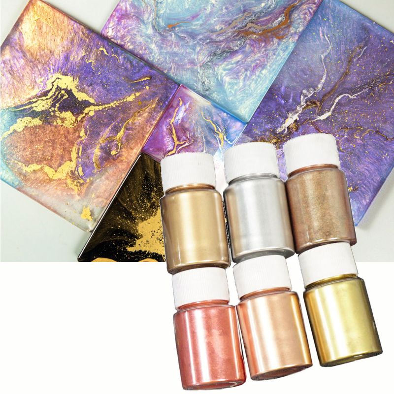 10g metal spejl marmor metallisk harpiks pigment kit harpiks farvestof smykker fremstilling