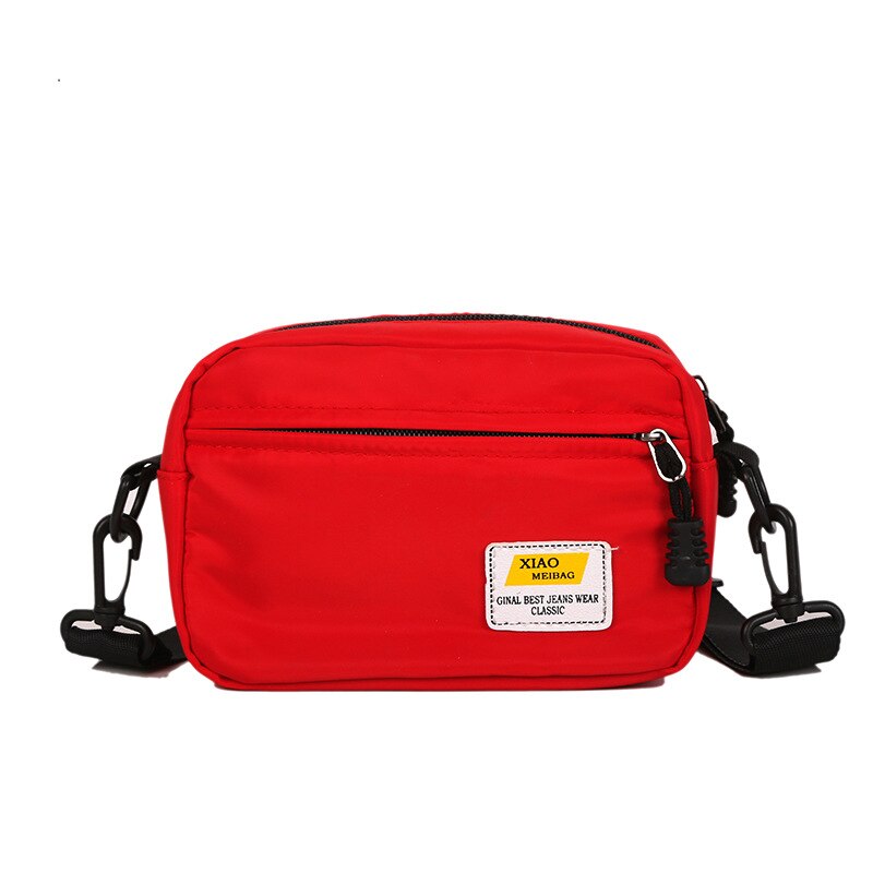 Canvas Bags Female Small Square Bag Women Shoulder Crossbody Bag Ladies Messenger Bag Simple Style Phone Pack: Red