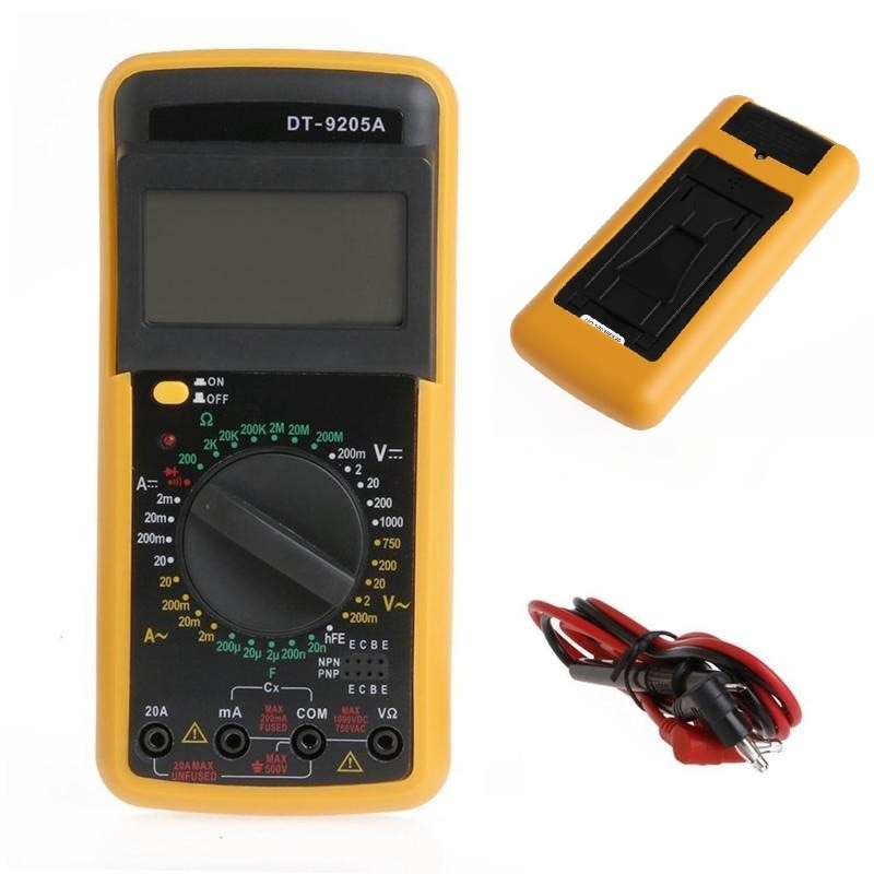 Dreamburgh DT9205A Digital Multimeter AC/DC LCD Display Electric Handheld Ammeter Voltmeter Resistance Capacitance hFE Tester