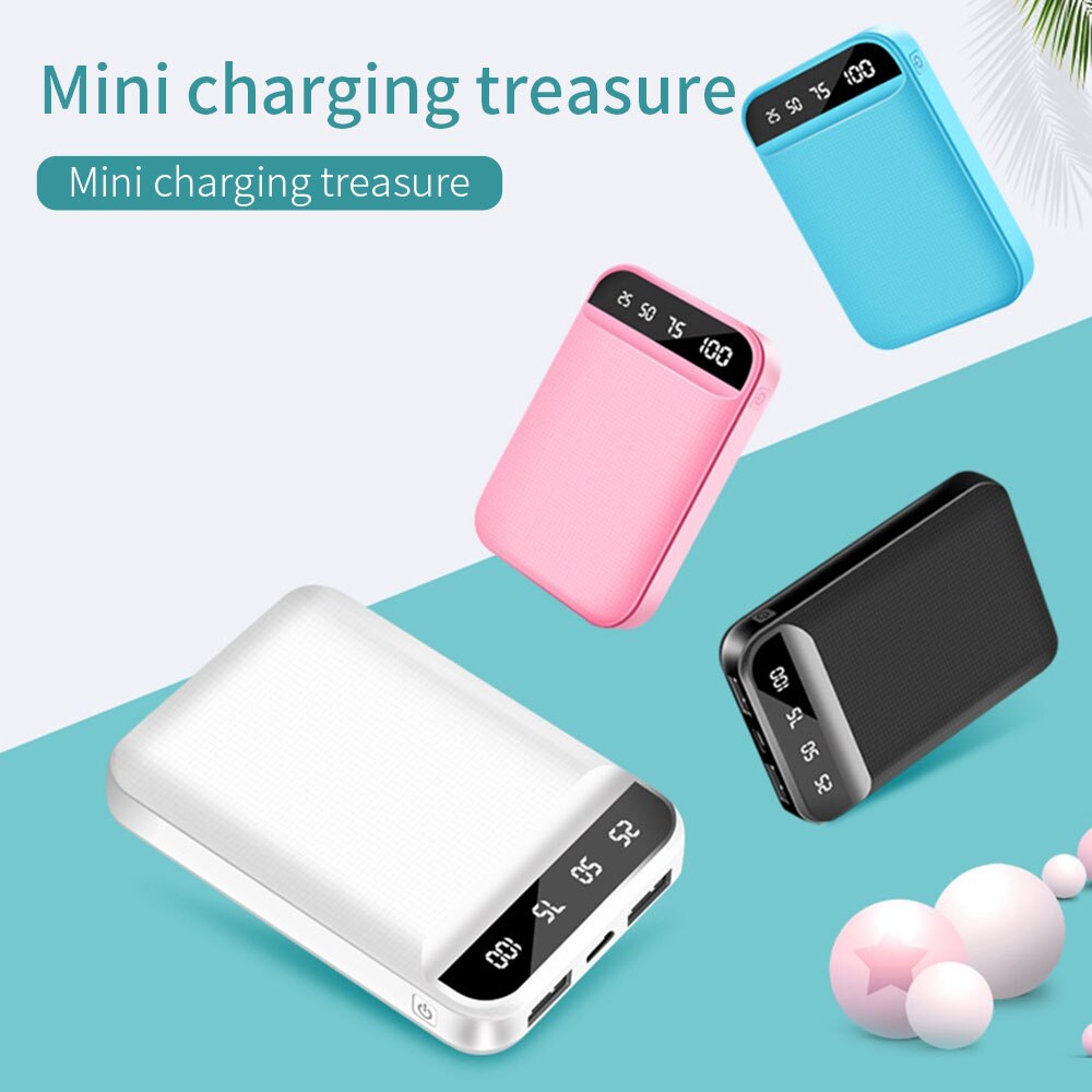 Raxfly Mini Power Bank Dual Draagbare Snel Opladen Batterij Powerbank 10000 Mah Reizen Digitale Display Poverbank Voor Iphone Xiaom