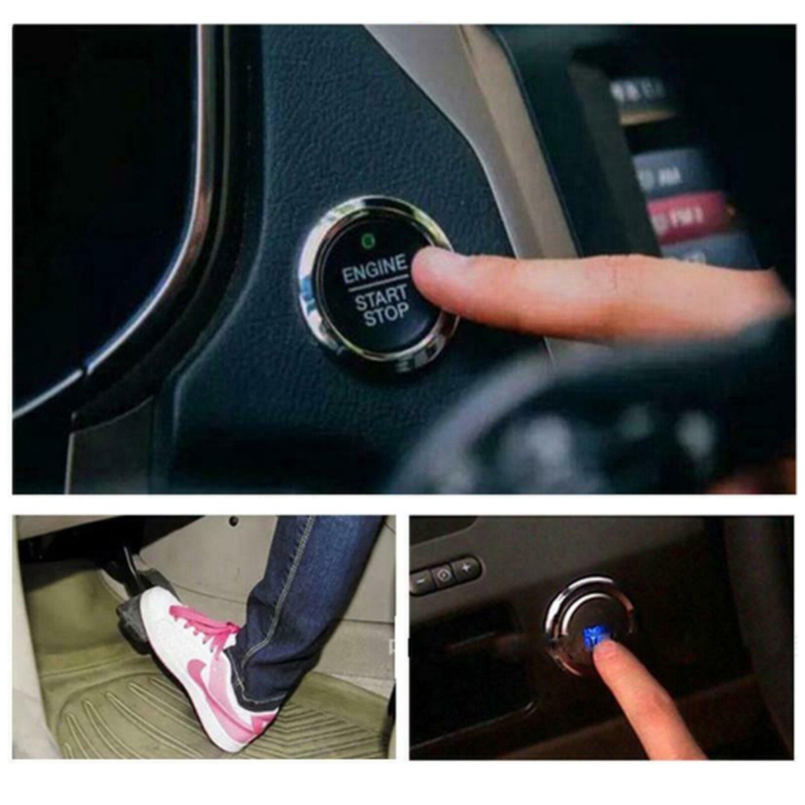 Car SUV Keyless Entry Engine Start Alarm System Push Button Remote Starter Stop