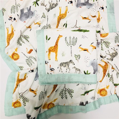 4 lager bambu muslin träd baby muslin filt vattenmelon täcke swaddle bättre än anais baby/bambu filt spädbarnssjal: Djur-