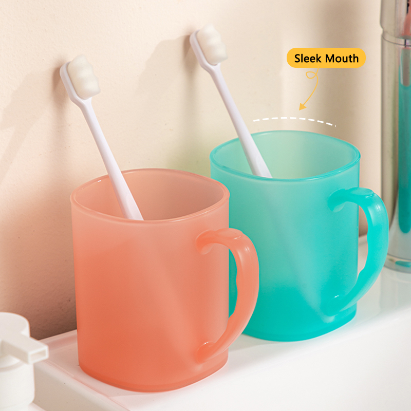 Tandborstkopp plast gurgelkopp mugghandtag hållare barnkoppar munsköljkopp tandborstkopp toalett badrumstillbehör