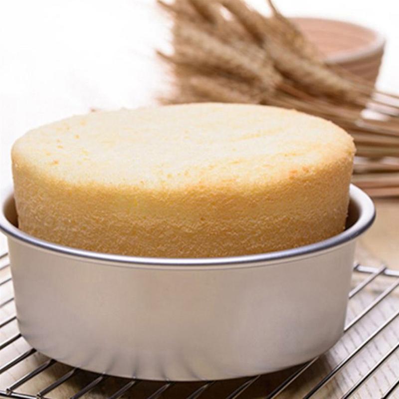 2pcs Aluminum Round Bottom Cake Mold Anode Live Bottom Pie Pan Mini Cake Baking Tray Removable Bakeware Dish Base Cake Tools