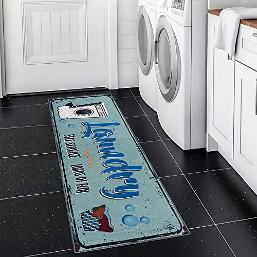 Laundry Room Rug Non-slip Flannel Floor Mat for Washroom Mudroom Kitchen Mat Area Rugs Laundry Runner Rug Tapis Cuisine: 45x70cm / Yellow