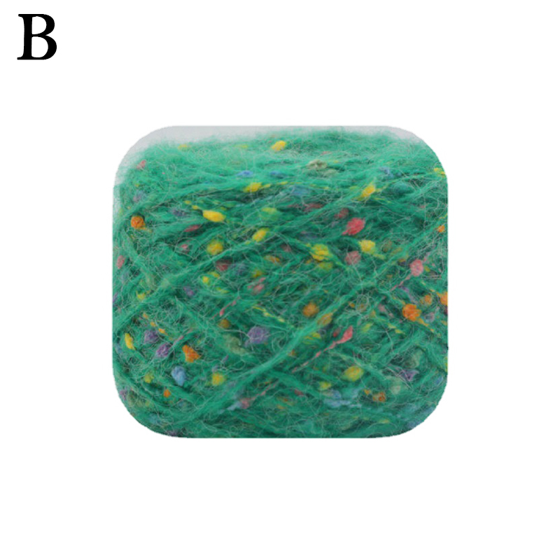 50g/ball Dotted Mohair Yarn Hand Knitting Wool Woven Crochet Soft Sweater Colorful Yarn Skin-friendly Baby Children Scarf Thread: B