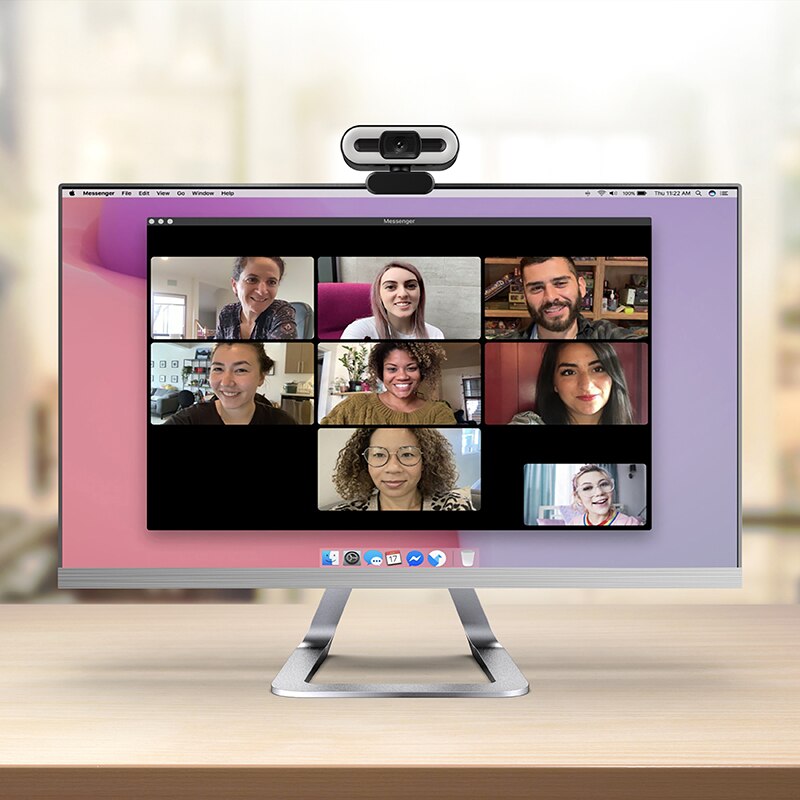 HD 1080P Webcam With Fill Light Rotatable Laptop Web Camera Computer Camera With Microphone For Video Conferencing Online Class