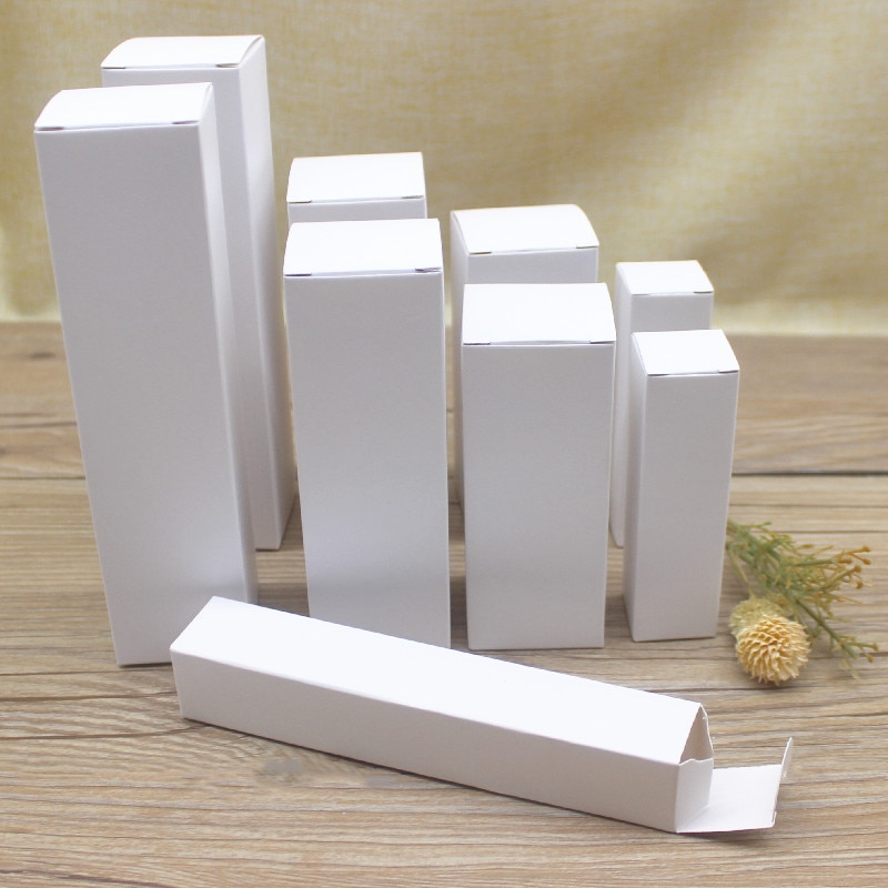 10pcs Multi size Rectangular 4*4*12 16 10cm Packaging Box Packaging Folding Boxes For Essential Candle Oil Bottle Package