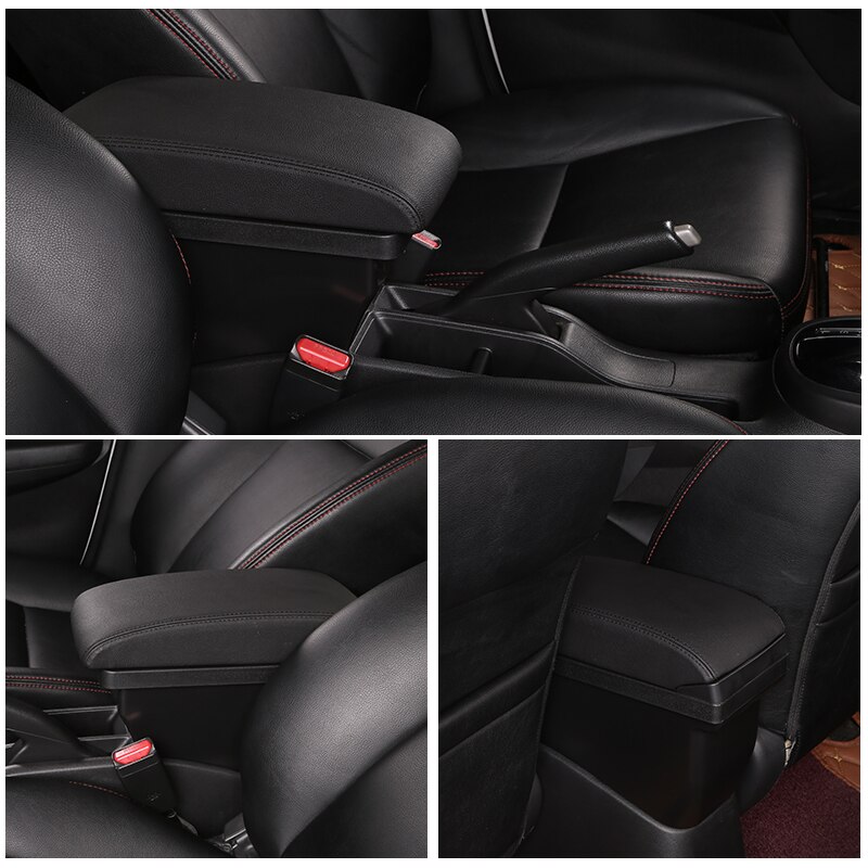 Para caja de reposabrazos KIA Rio/rio 3 + caja de contenido de la tienda central 3USB con el soporte de la taza productos interior del coche -accesorio de estilo