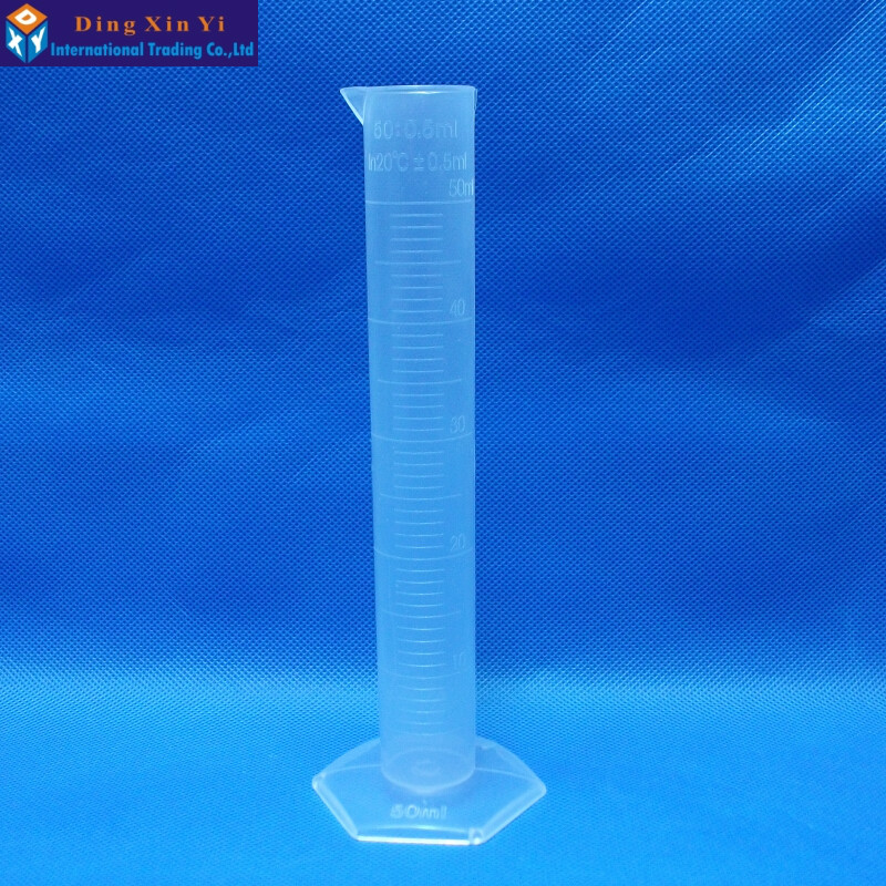 10 Stks/partij 50Ml Plastic Maatcylinder Maatcilinder Laboratorium Test Maatkolf Cilinder