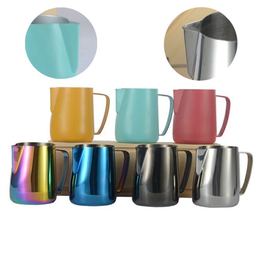 Roestvrij Staal Koffie Melk Opschuimen Jug Pitcher 350Ml/600Ml Multicolor Espresso Koffie Pitcher Barista Koffie Tool Caffeeware