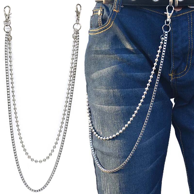 Straße Big Ring Anhänger Schlüssel Kette Rock Punk Hose Hipster Schlüssel Ketten Hose Jean Keychain HipHop Portachiavi Kpop Zubehör