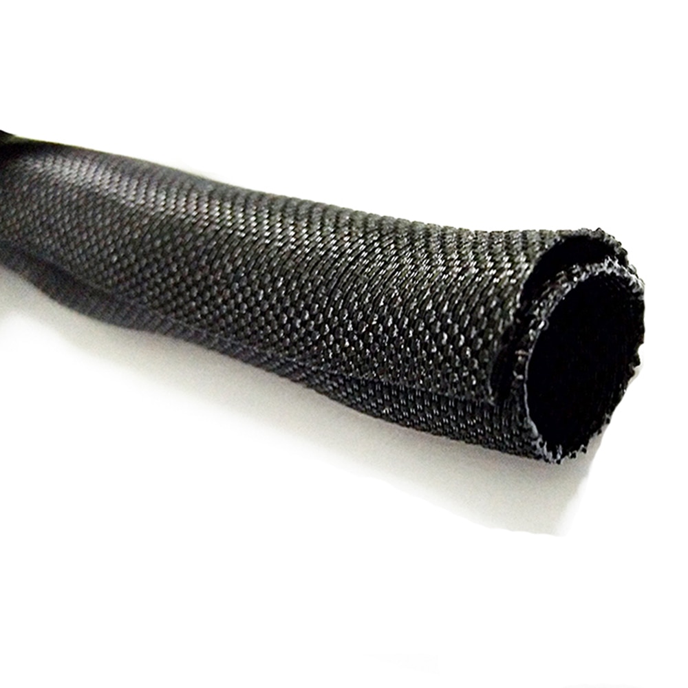 5 meter Zwart Nylon Mouwen Wrap Gevlochten Kabel Mouw 19mm 25mm 32mm 38mm 50mm Textiel algemene Draad voor Pijp Draad Bescherming