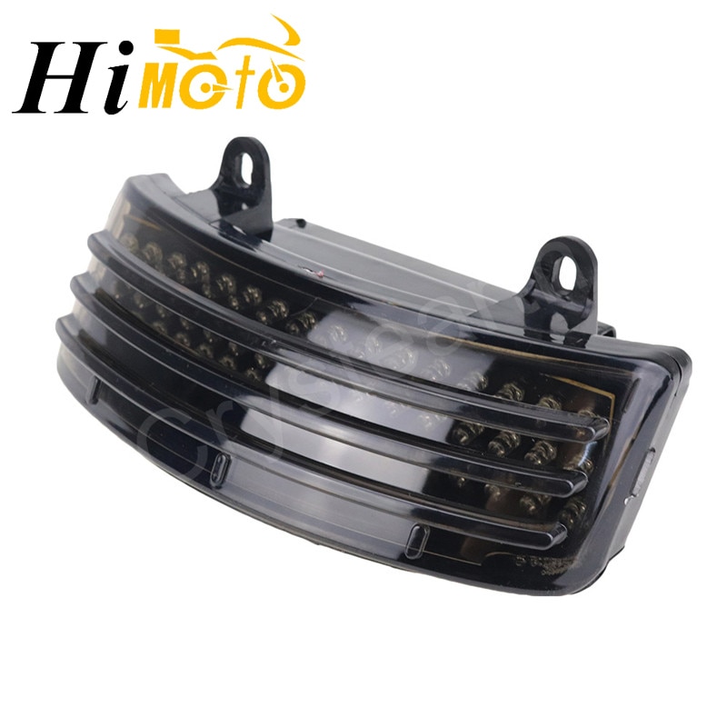 For Harley Touring Street Glide Road Glide Smoked Red Tri-Bar LED Rear Tail Brake Fender Tip Light