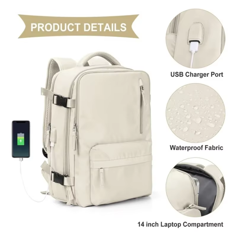 Mochila de viaje para llevar artículos personales, bolsa para vuelos aprobada, maleta de equipaje de mano de 35L, bolsa de fin de semana impermeable para hombres y mujeres