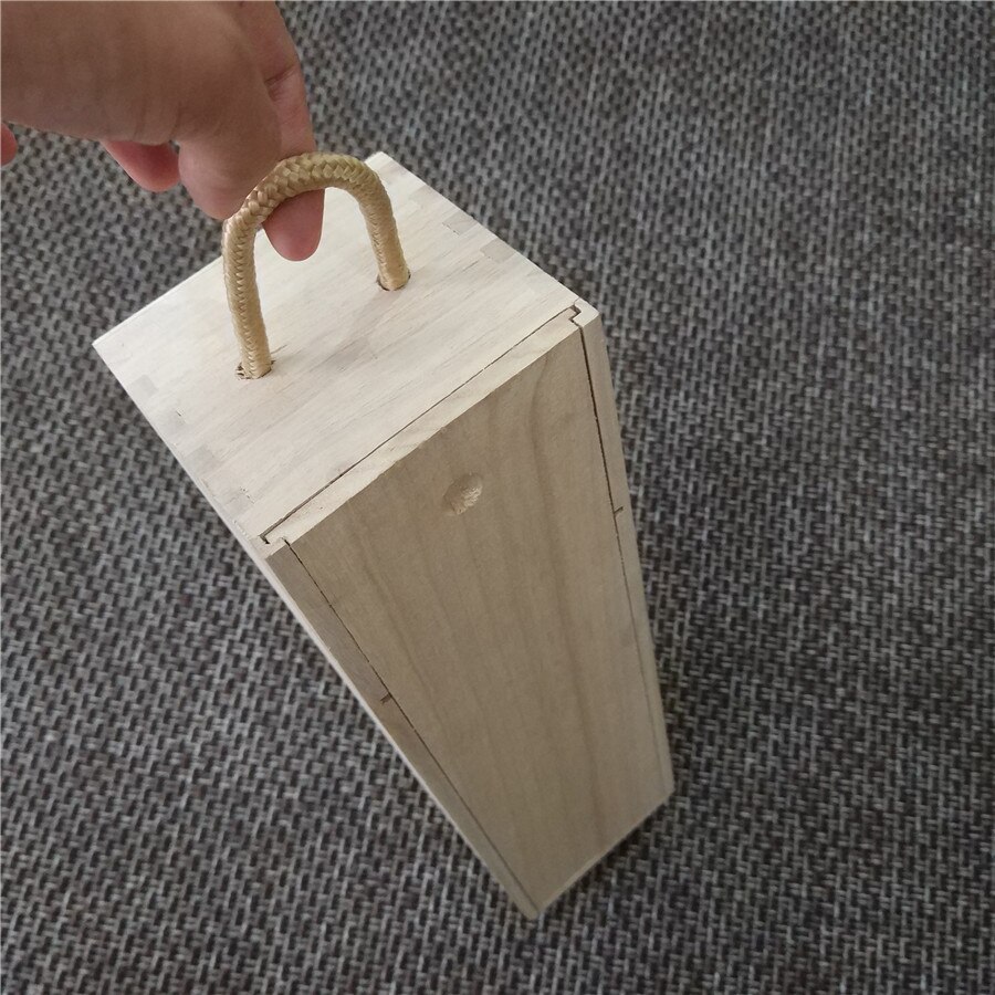 Boîte d&#39;emballage en bois pour bouteilles de vin rouge, pour flûte de hamburgers, rangement spécial pour bouteille de vin, possibilité de faire un Logo 35x10x10cm