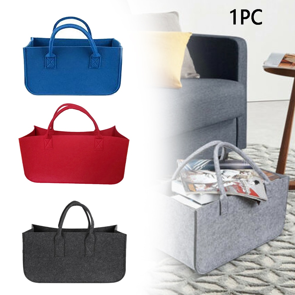 Organisateur sacs multifonctionnel transporteur rectangulaire Shopping grande capacité feutre panier de rangement avec poignée chambre sac à main