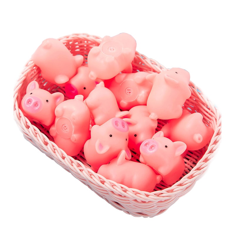 3pcs/lot cute 4.5cm Dog Toys pink Screaming Rubber pig Pet toys Squeak Squeaker Chew home decorations
