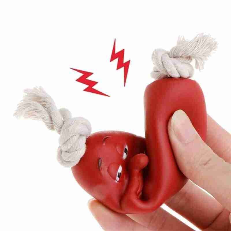 Funny Silicone Sausage Pet Sausage Squeaky Toys Toy For Dog Chewing And Playing Sausage Shape