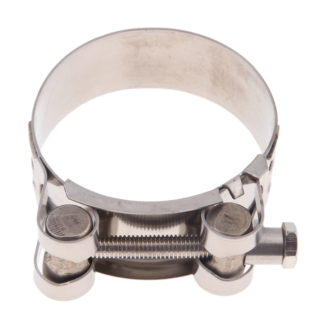 Abrazadera de tubo de escape de acero inoxidable para motocicleta, accesorio de alta resistencia para silenciador tipo deslizante, 32-55mm
