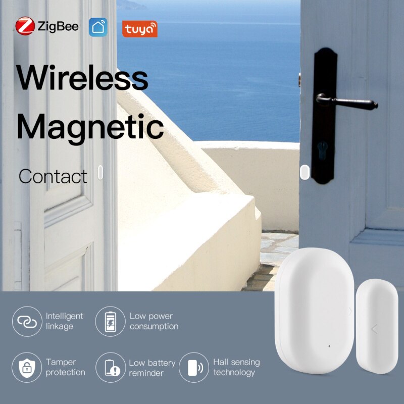 Tuya Smart ZigBee Door Window Contact Sensor Smart Home Wireless Door Detectors Open/Close APP Remote Alarm