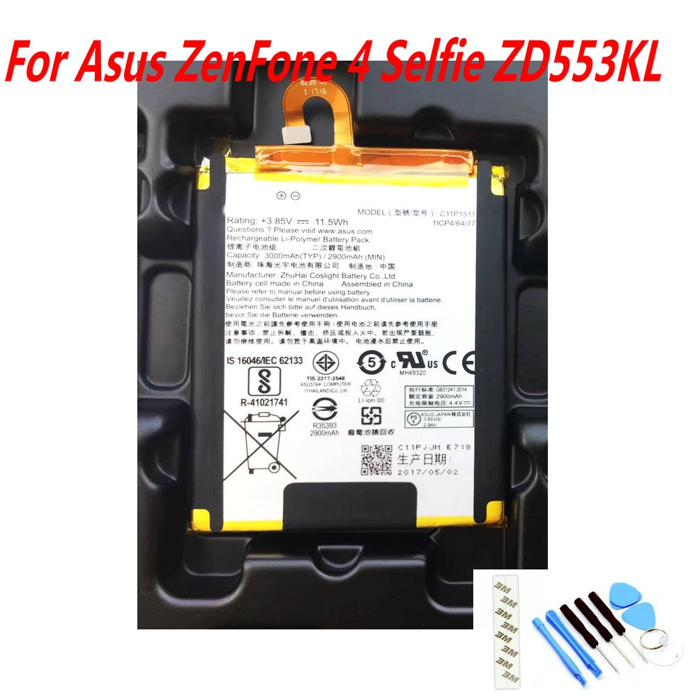 Original 3000mAh C11P1511 Battery for Asus ZenFone 4 Selfie ZD553KL mobile phone