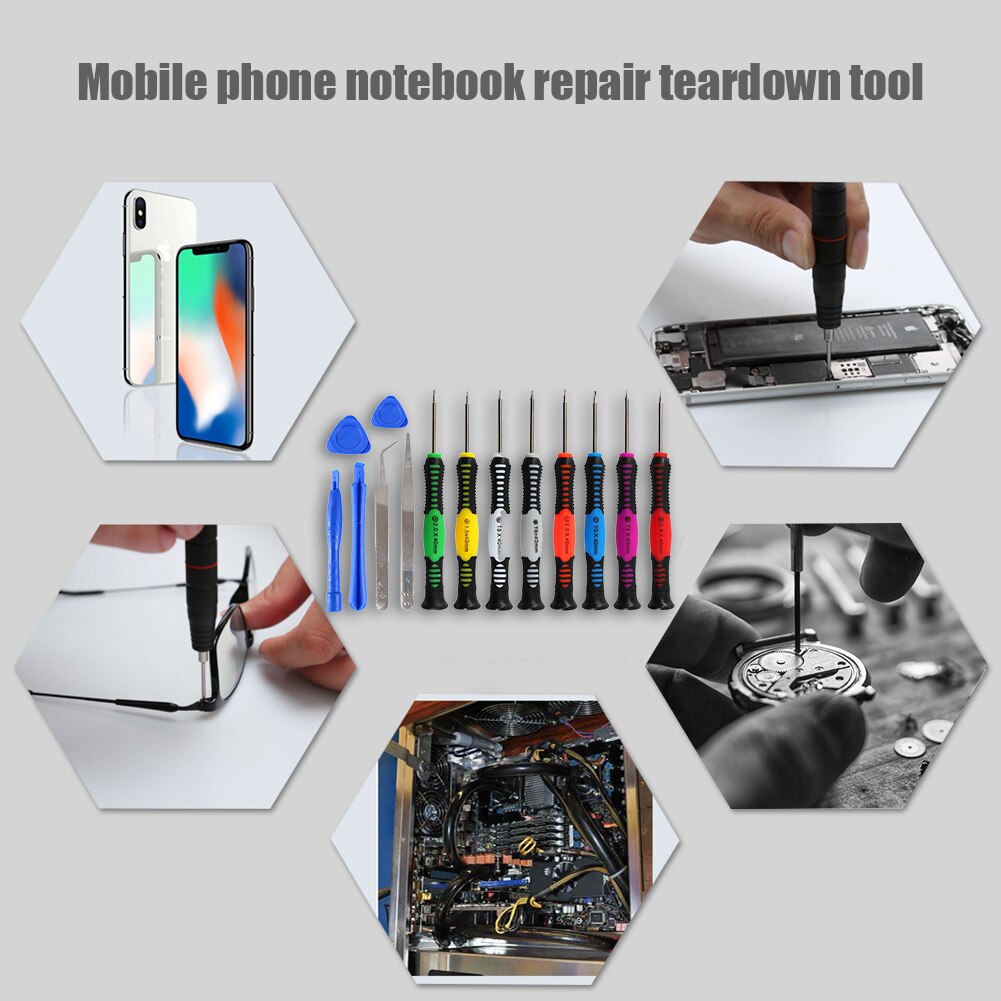 16 in 1 Mobile Phone Repair Tools Kit Spudger Pry Opening Tool Screwdriver Set for iPhone X 8 7 6S 6 Plus 11 Pro XS Hand Tools